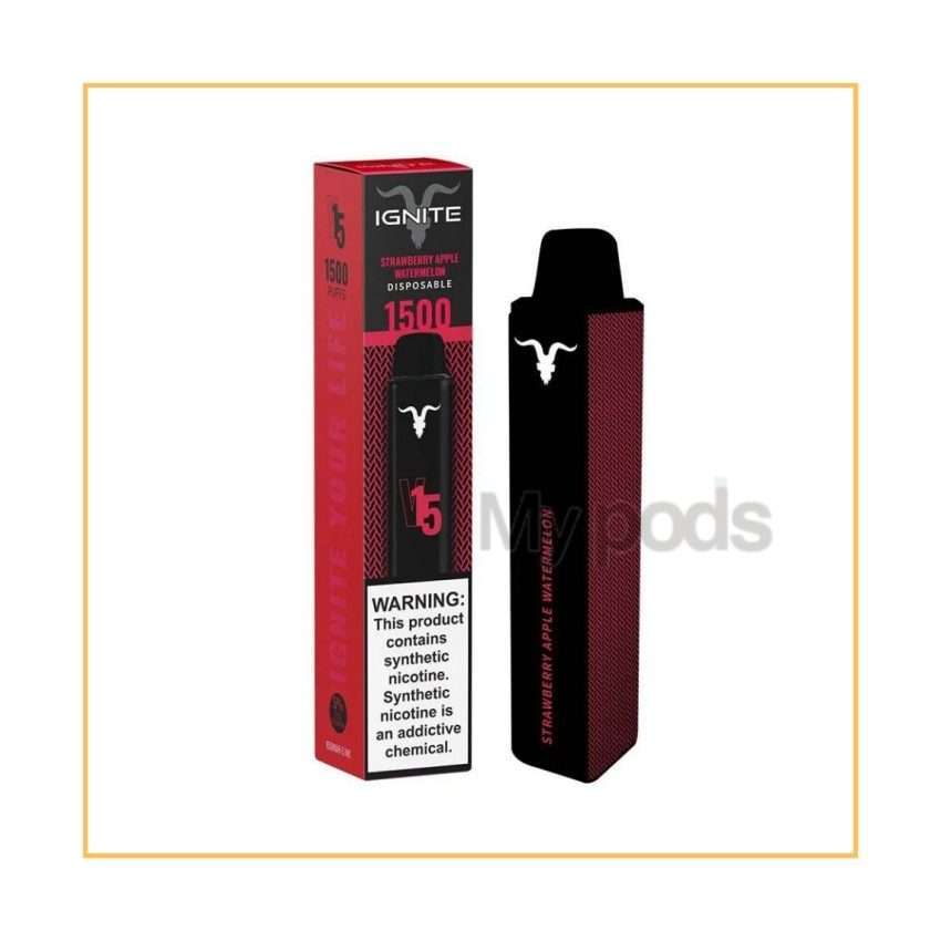 Ignite V15 1500 Puffs, Strawberry Apple Watermelon, Descartável